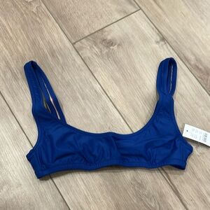 NWT J. Crew Blue Heritage Scoop Neck Bikini Top Women's Lined Adjustable
